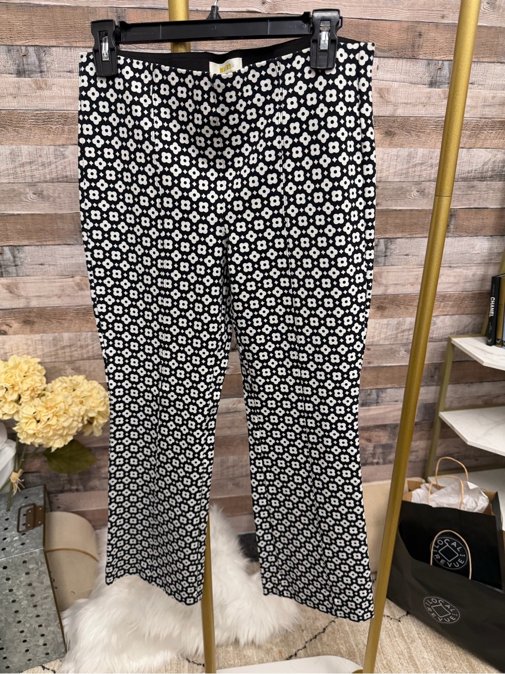 Maeve By Anthropologie Floral Print Pants Black & White